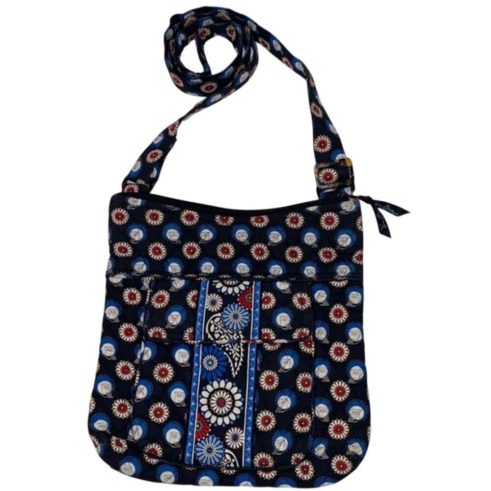 Vera Bradley Quilted Night Owl Crossbody‎ Adjustable Strap Bag Purse